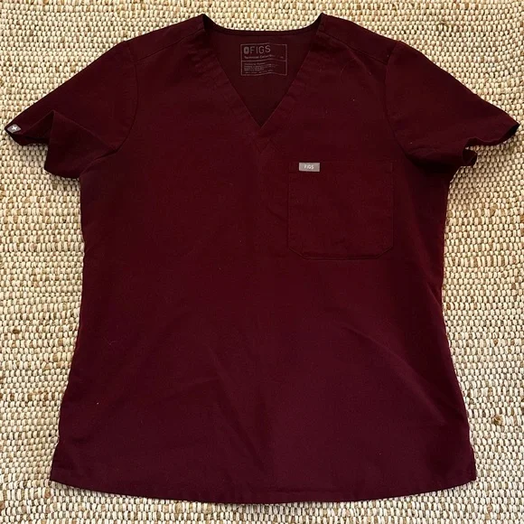 Figs Women's Burgundy Straight Leg Pants - Picture 3 of 6